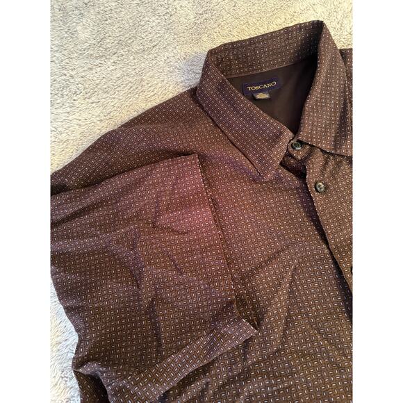 Toscano Men's 100% silk button down short sleeve shirt - Picture 1 of 7